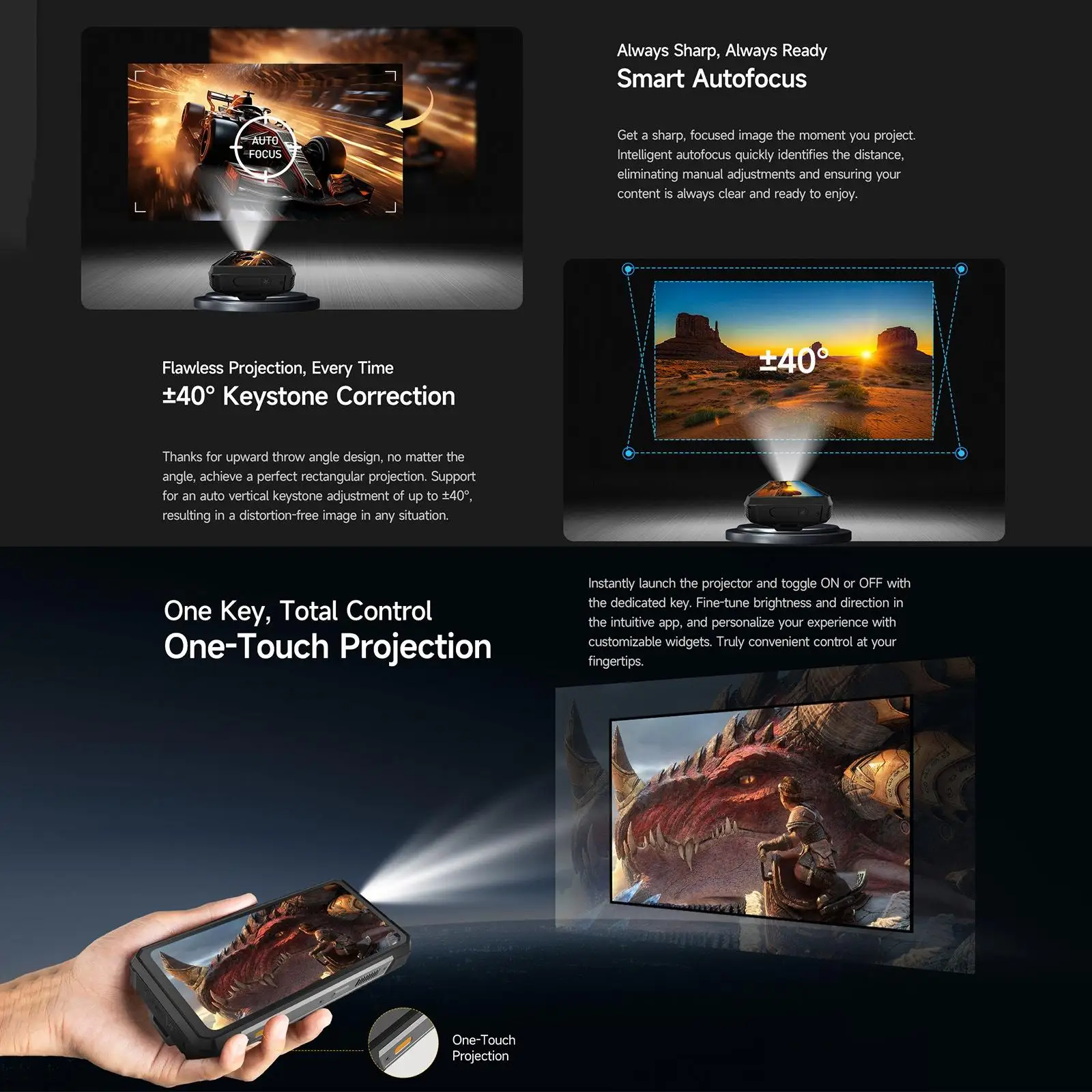 Ulefone Armor 34 Pro 5G AI Rugged Phone 32GB+512GB 25500mAh 6.95" Built-in Projector 120Hz Android 15 MTK 7300 NFC Smartphone