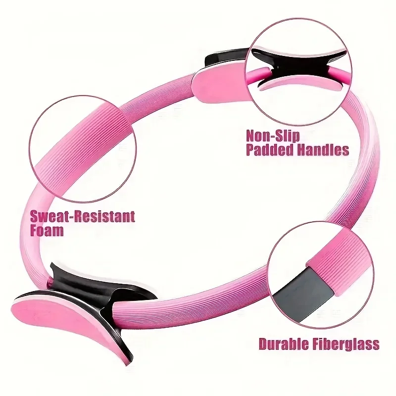 5-Piece Yoga Ring Fitness Equipment Pilates Ring Solid Color PP Material for Yoga Fitness Shaping