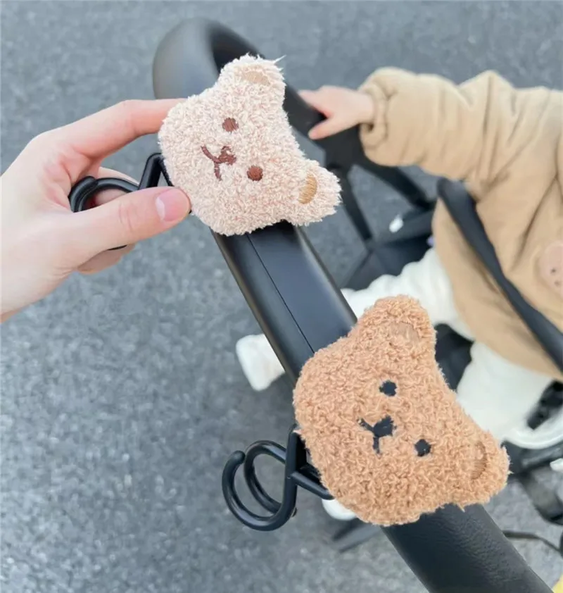 Cute Bear Baby Bag Stroller Hook Pram Rotate 360 Degree Rotatable Cart Organizer Pram Hook Stroller Accessories Mummy Bag Hook rotatable stroller hook adjustable bag hangers non slip dual head hook