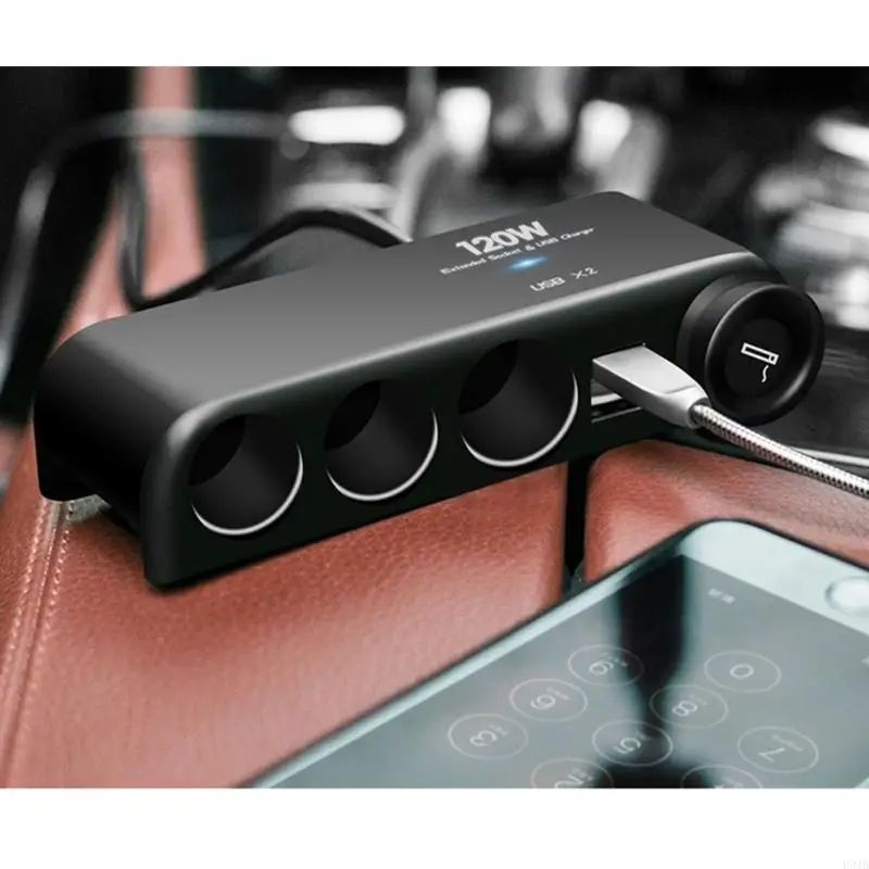 P9JB High-Power 12/24V Car Cigarette Lighter Adapter for Mobile Phone Pad Charging Adapter Splitter 12-24v Universal Voltages