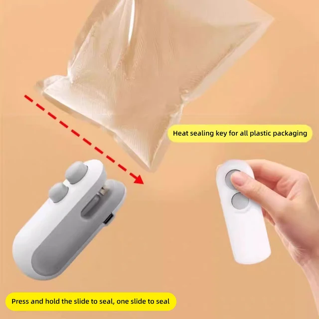 Mini Heat Bag Sealing Machine Package Sealer Bags Plastic Food Sealer Clip Bag Handheld Sealer Food Packaging Heat Sealer 3