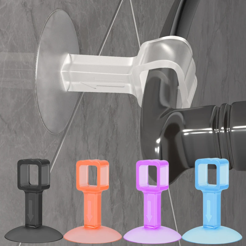 Protective Handle Anti-Collision Ring Noise-Reducing Suction 1pc Suction Cup Door Stopper Reusable Door Stopper for Bathroom
