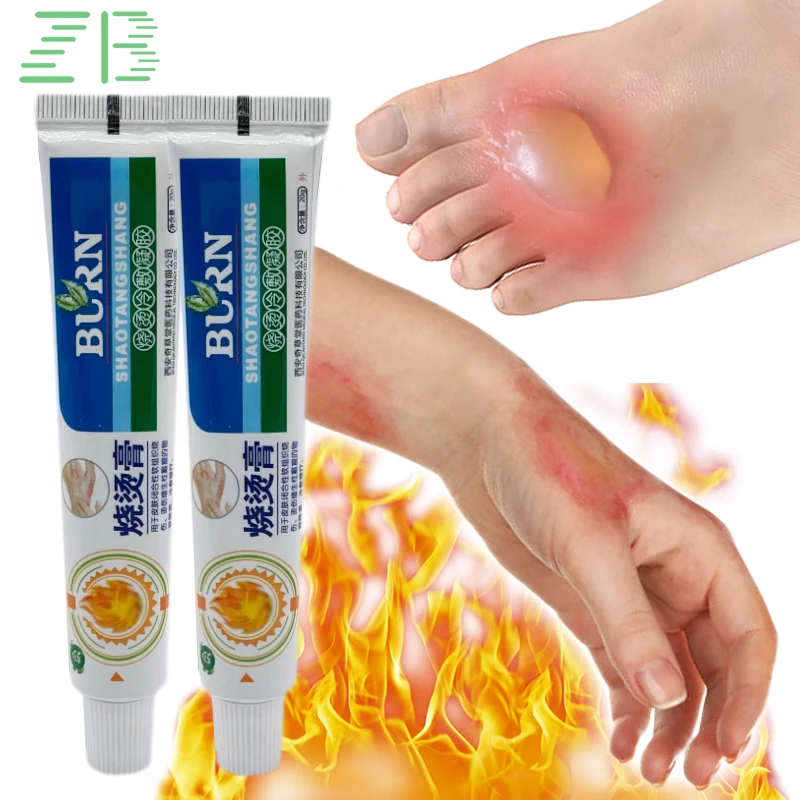 

2pcs 20g Burn Treat Ointment Skin Repairs Anti-infection Medicine Care Dressing Scald Relieve Wound Pain Antibacterial Cream