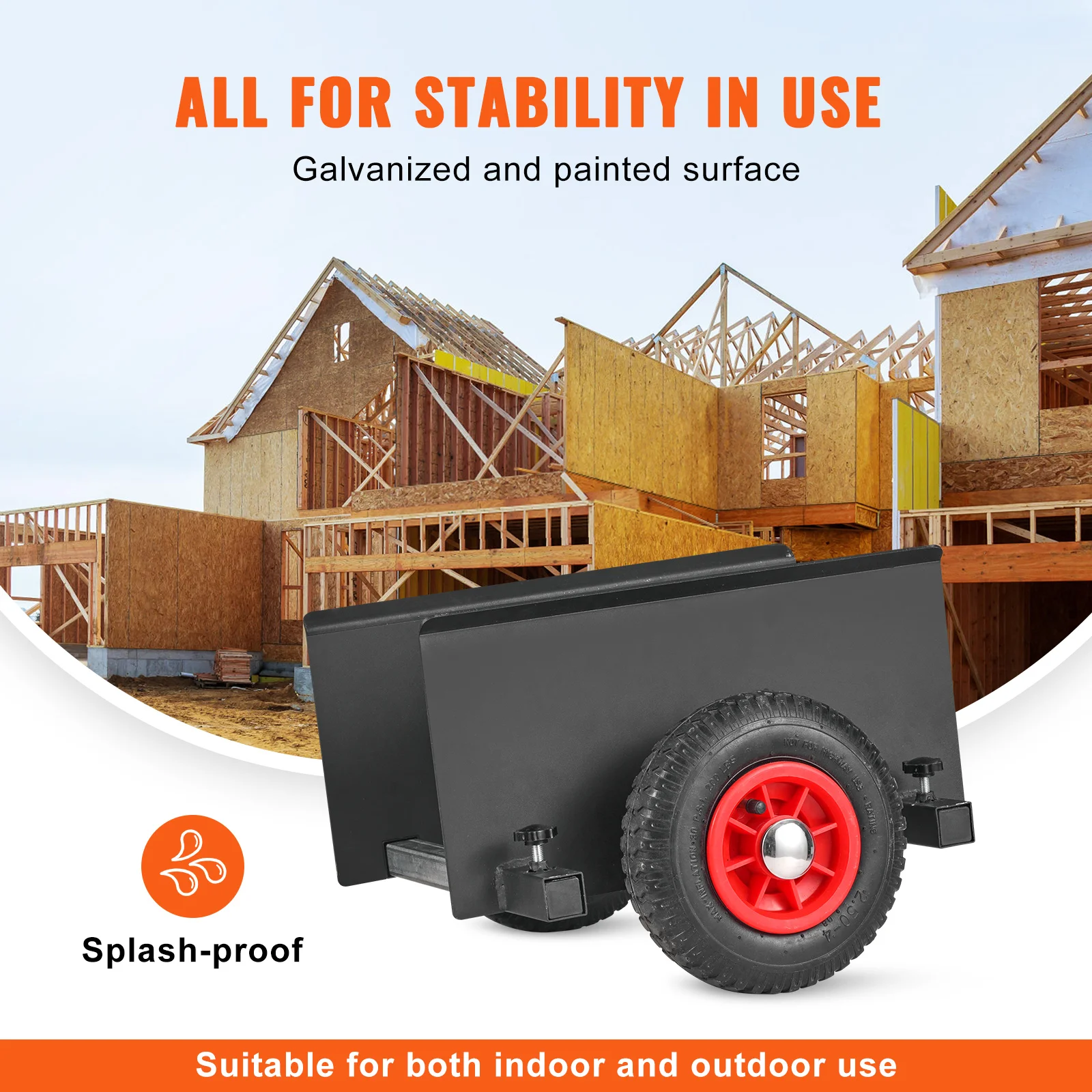 Steel Panel Dolly with Pneumatic Wheels for Drywall Handling