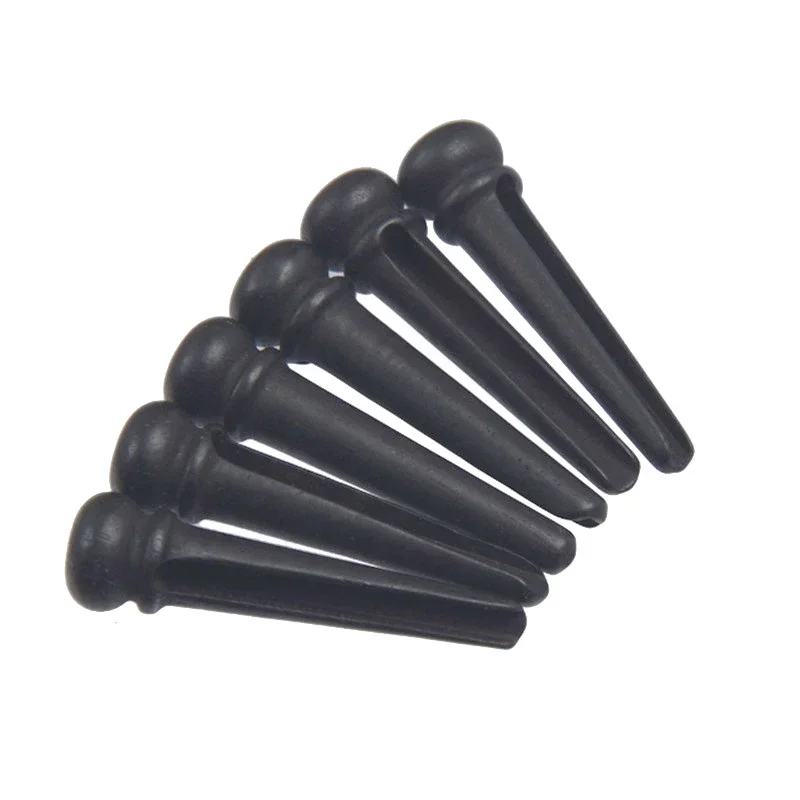 Ebony Acoustic Guitar Bridge Pins 6pcs Black Guitar Pressure String Nails Pin Parts guitar picks acoustic guitar bridge pins
