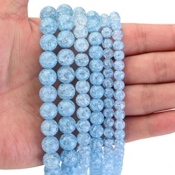 Premium Natural Blue Stone Beads for Jewelry Making - Turquoise, Agate, and Jade Spacer Beads (Cracked Quartz)