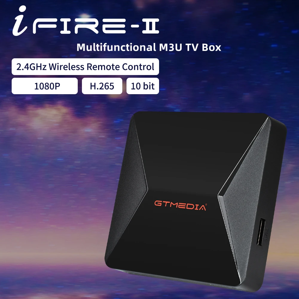 Gtmedia Ifire 2 M3U Tv Box 1080P Fhd H.265 10Bit Smart Tv Bt Telecomando Internet Set Top Box Gtplayer Decoder Lettore Multimediale