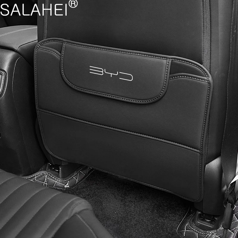 Car Seat Protector Car Seat Organizer Car Seat Backrest Anti Kick Pad Protector Mat Storage Bag For BYD Tang F3 Atto 3 Yuan Plus Song Max F0 G3 I3 Ea1 Dmi 2din G6 Qin