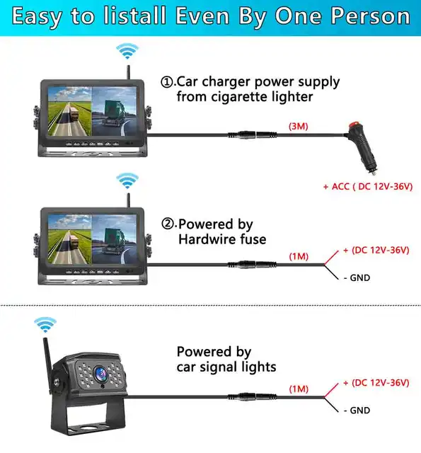 Kit Telecamera Retromarcia Wireless Con Monitor 7'' - Doppia Camera AHD Per Auto E Camper - Foto 10