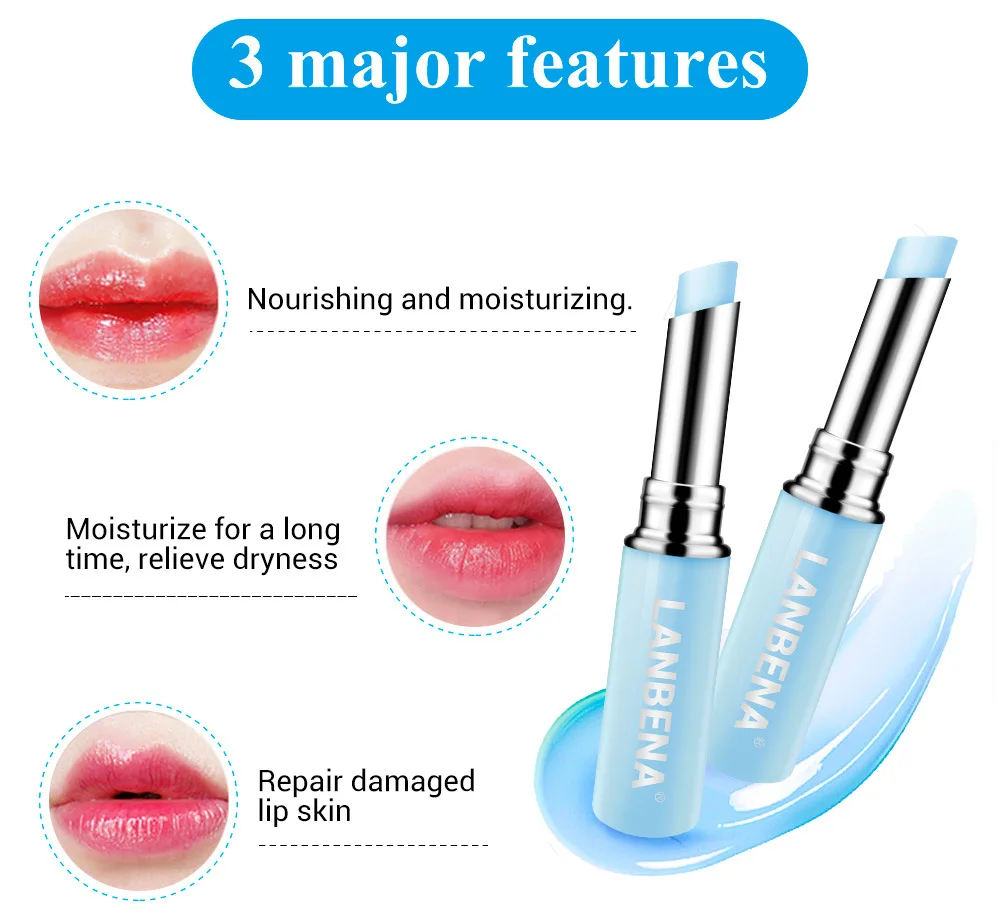 Hyaluronic Acid Lip Balm Nourishing And Moisturizing Changing Colors With Temperature Control Lasting Color Repair 1.8g | Красота и