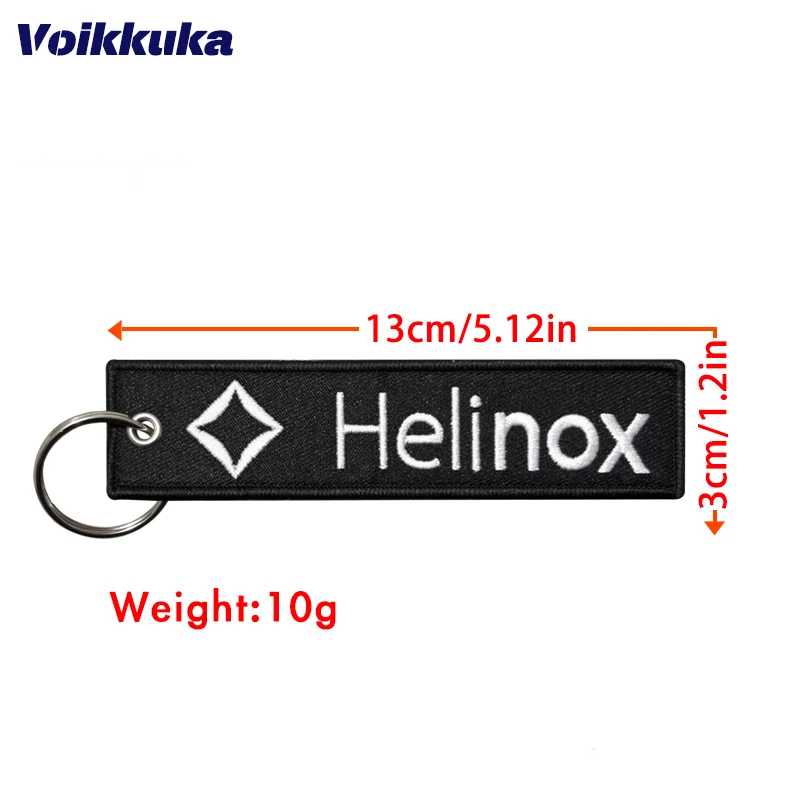 1PC 2PCS 3PCS 세트 판매 Helinox 양면 자수 검은 천 태그 키 체인 배낭 펜던트 오토바이 키 액세서리
