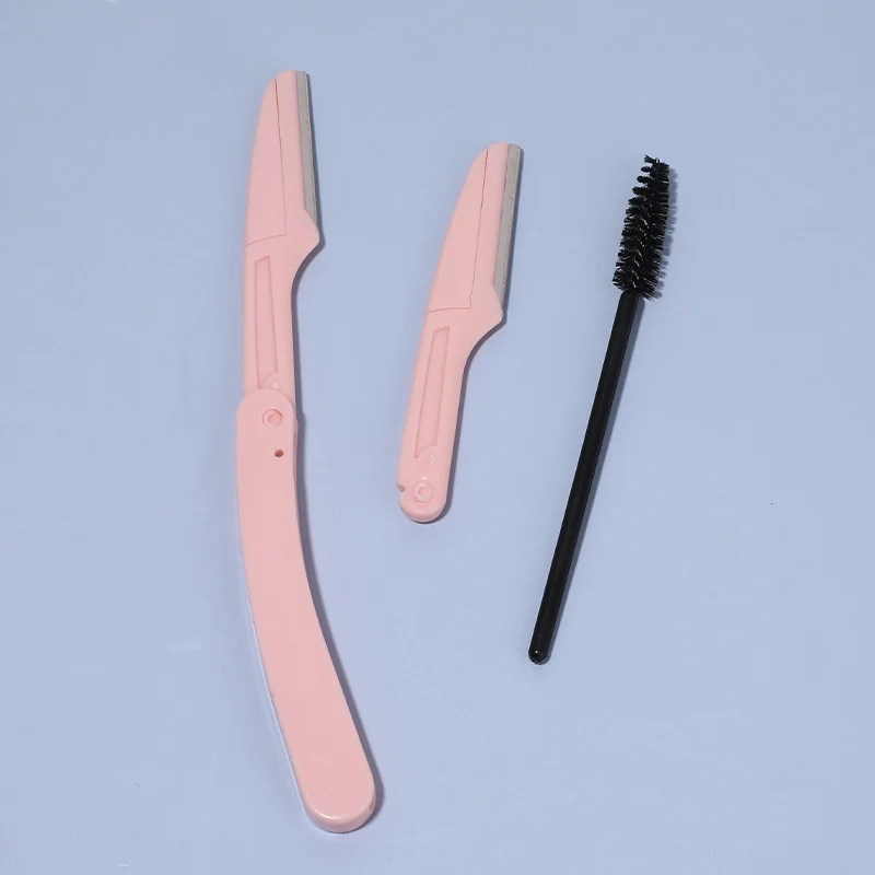 6Pcs Eyebrow Repair Tool Set Scraping Eyebrow Knife Eyelash Dual-use Brush Portable Makeup Tools