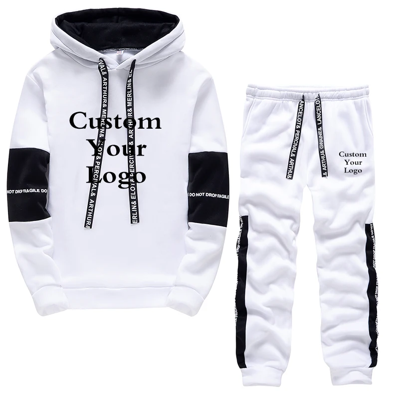 Men Custom Logo Tracksuit Two Piece Sets Man Hooded Pullover Tracksuit Autumn Jogging Suit Men Hoodies Men Clothing