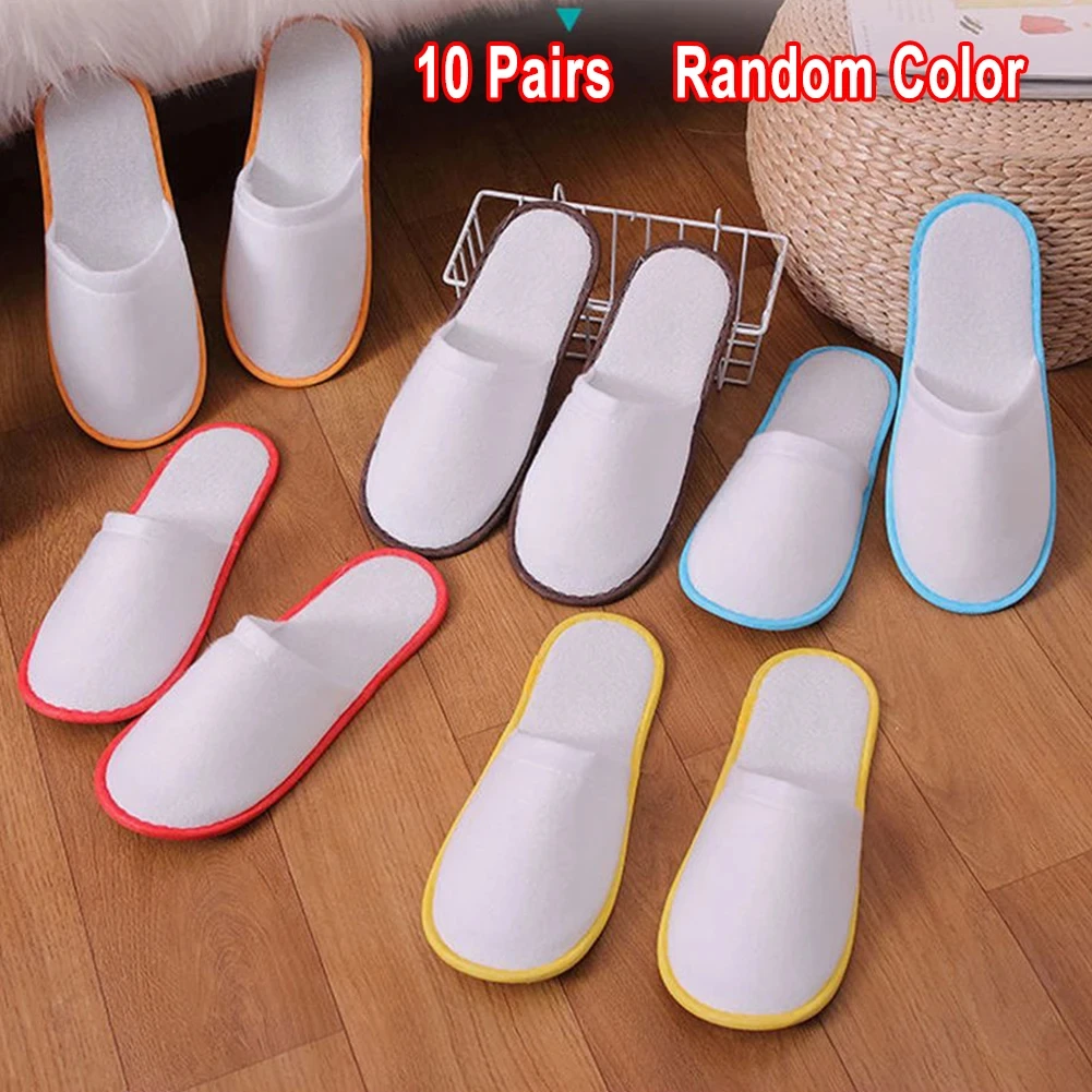 

10Pairs Disposable Slippers Hotel Travel Slipper Party Home Guest Men Women Unisex Closed Toe Anti-slip Slipper