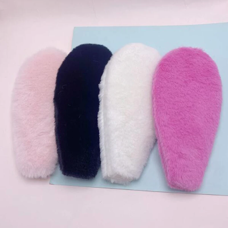 

10 Pcs/lot 7.5*15cm Cartoon Double-Sided Plush Rabbit Ears Patches DIY Handmade Accessories Headdress Clothing Decorations