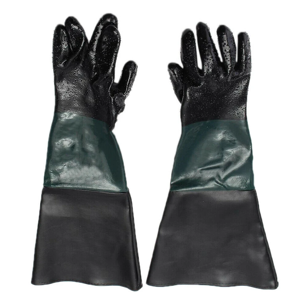 

1 Pair Sandblasting Gloves 60cmx30cm Work Safety Sand Blast Cabinet Abrasive Gloves Sleeves For Heavy-duty Sandblasting Machine