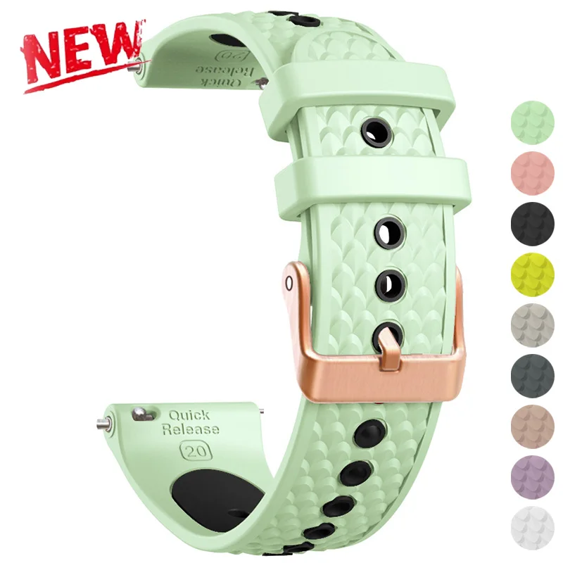 20mm Silicone Sport Watch Strap Band – Universal Wristband Replacement