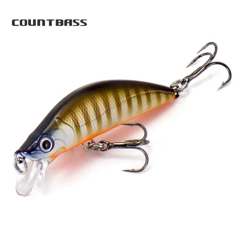 COUNTBASS Forellen-Minnow, 50 mm, 5,5 g, (1,97 Zoll, 0,2 Unzen), sinkende Angelköder, Kunststoff-Wobbler, Barsch, Leurre Angler's Tackle