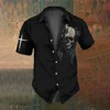 Summer Fashion Men's Party Wear Retro Horror Skull Print Men's Short Sleeve Shirt Street Casual Trendy Oversized Tops SIZE S-5XL 5