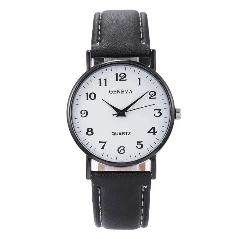 Fashion Luxury Watches for Men Top Brand Round Leather Strap Belt Quartz Watch Stainless Steel Dial Casual Bracele Watch Montre 5