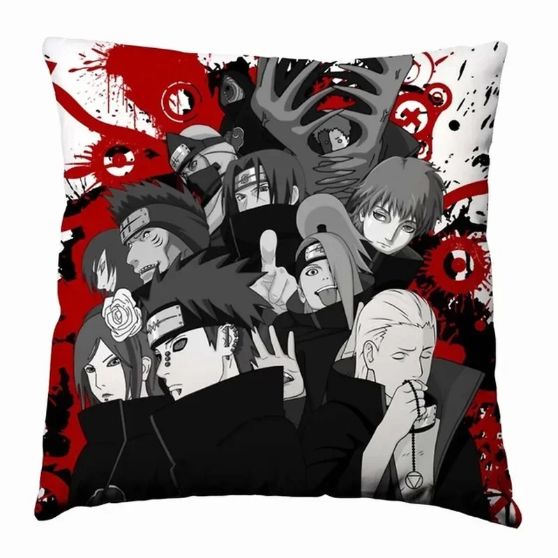 Cushion Cover Classic Cartoon Naruto Image Square Polyester Soft Cushion Cover 45x45cm Home Bedroom Office Hotel Car Decoration