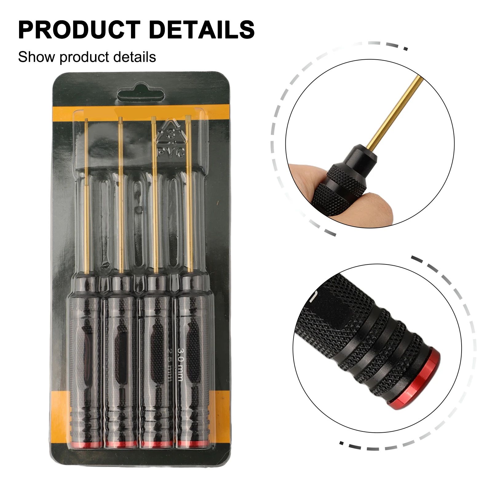 1/4PCS 육각 스크류 드라이버 세트 RC 도구 모델용 육각 스크류 드라이버 툴 키트 1.5/2.0/2.5/3.0mm 육각 렌치 스크류 드라이버 도구