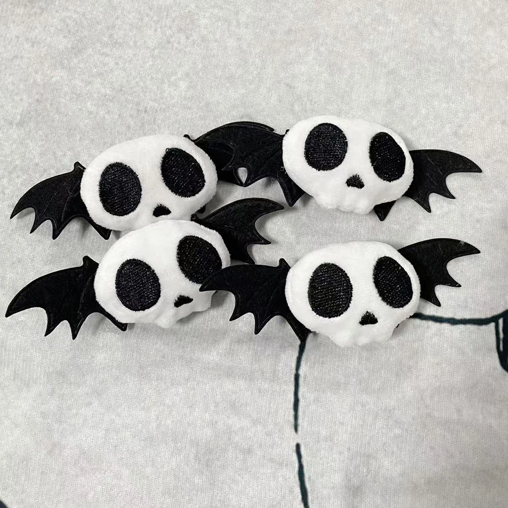 Subkultur Gothic Lolita Haarspange Harajuku Y2K Mädchen Haarklammer Kopfschmuck Plüsch-Totenkopf Haaraccessoires für Halloween – Detail 7