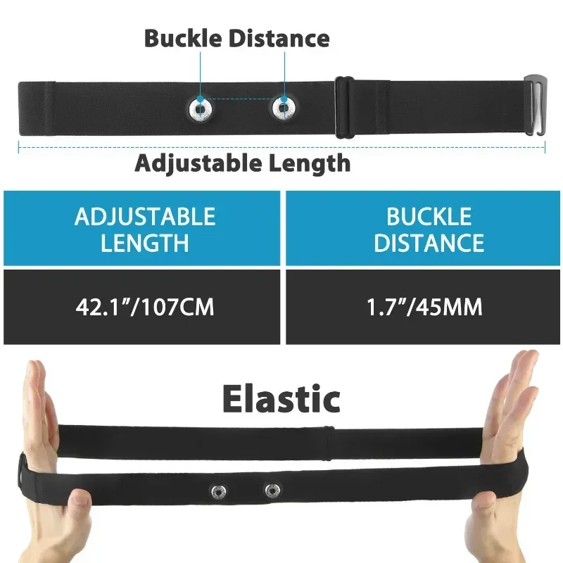 1Pc Heart Rate Monitor Replacement Strap Compatible with Polar H7 H9 H10 Coospo Wahoo Tick Garmin Magene Sensor Band Belt 6