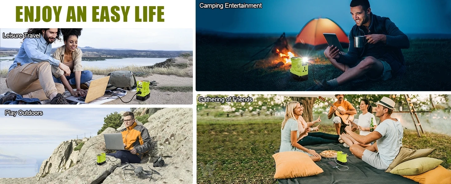200W Powered Inverter Generator Compatible with Ryobi 18V Battery Portable Power