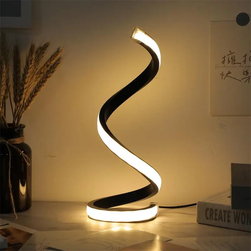 LED Spiral Table Lamp, 3-Speed Dimming, USB Switch 1