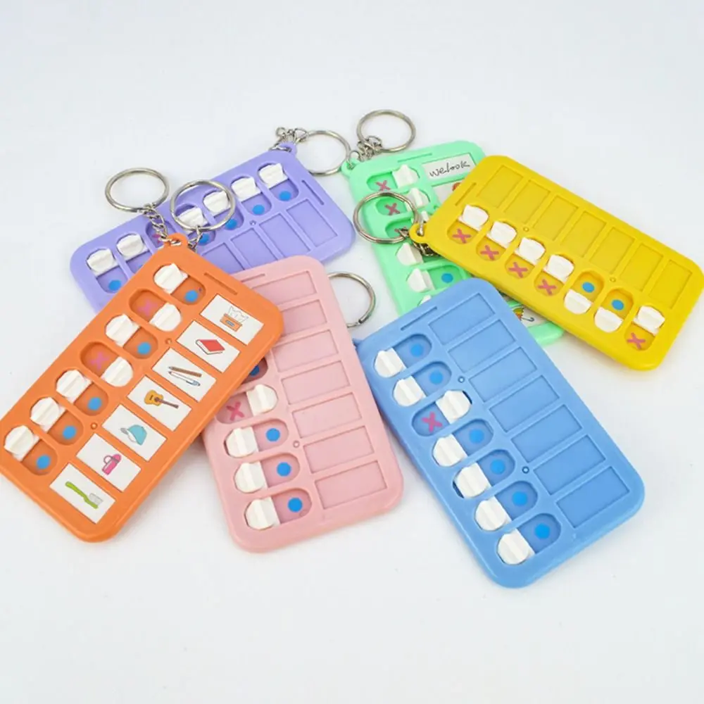 Self Discipline Punch Card Detachable Schedule Memo Keychain Chores Checklist