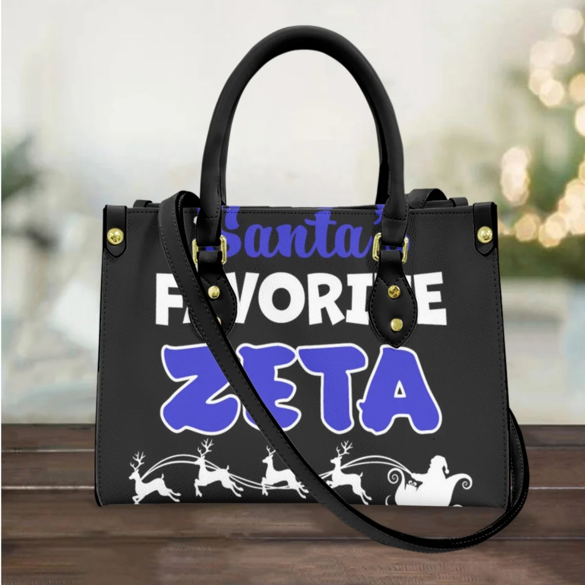 

Рождественский подарок, роскошная сумка для покупок Zeta Phi Beta из искусственной кожи, модная уличная сумка, сумки через плечо