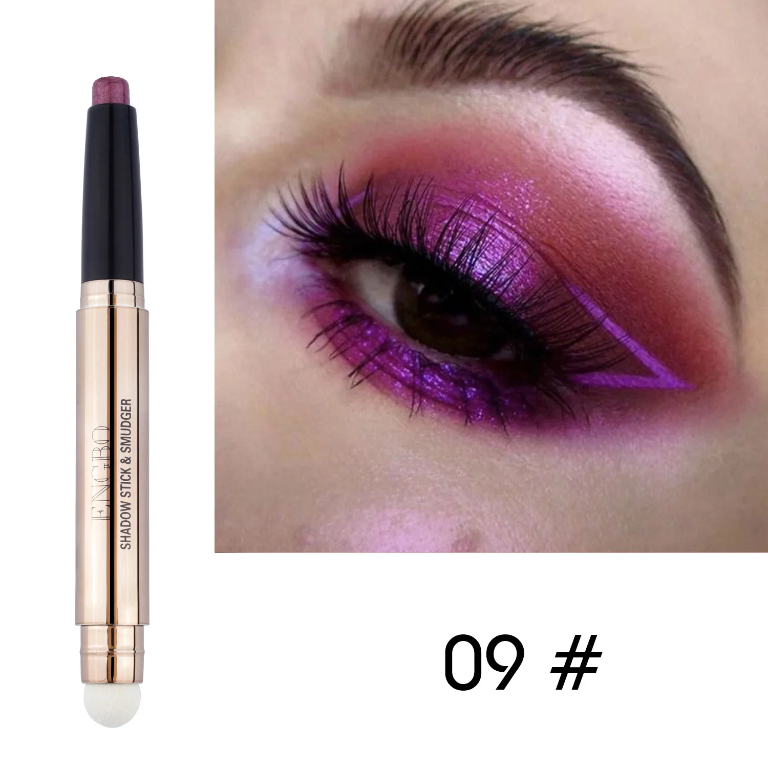 Eye Shadow Pencil Double Head Brush Pearl Matt Glitter Shimmer Highlighter Eyeliner Pen Makeup Cosmetics