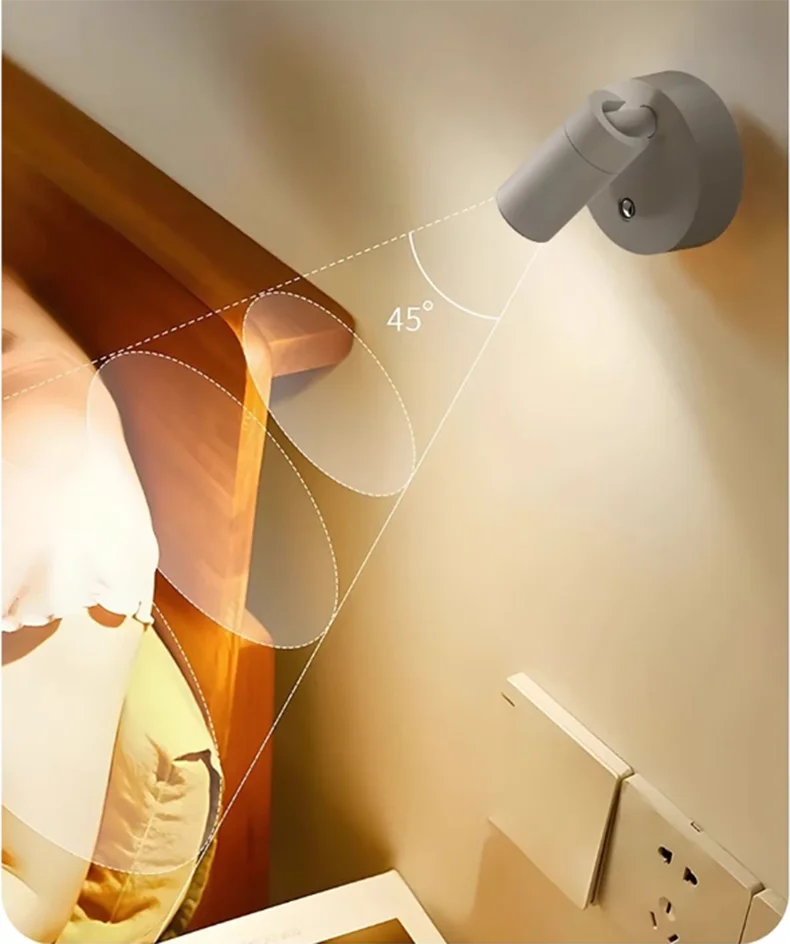 Description Picture 5 of itemLED light magnetic type-C rechargeable wall lamp spotlight wireless no wiring no punch reading wall light bedroom bedside light