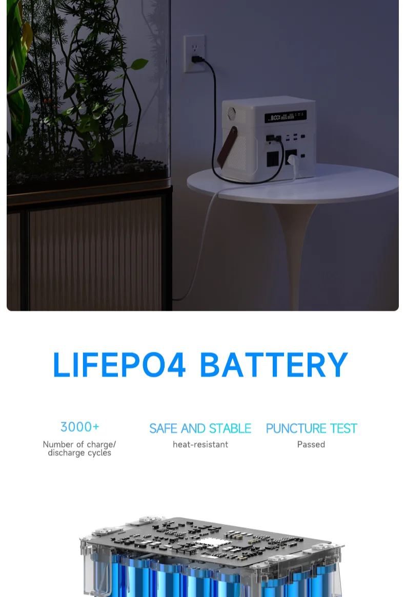 Portable Power Station,902Wh UPS LiFePO4 Battery Backup,1.5H Fully Charged,Extra