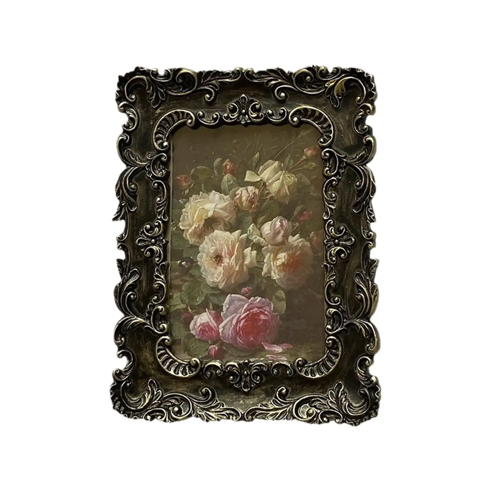 Picture Frame Ornament Embossed Photo Frame for Living Room Table Decoration