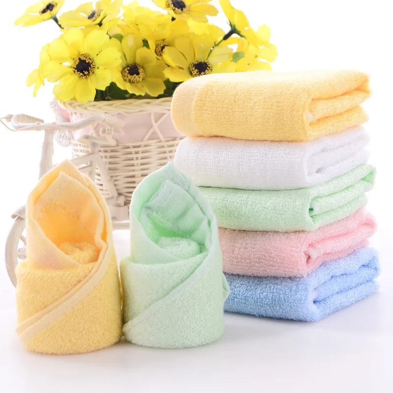 Bamboo fiber small square towel, kindergarten towel, absorbent children's handkerchief, baby face towel, drool towel