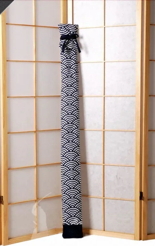 

Kendo Sword Bag Bamboo Knife Bag Japanese Aikido Iaido Carry Bag With Strap Hold 2 Swords Cotten Wave Pattern