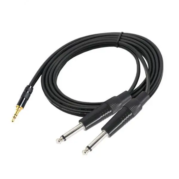 2x 3.5mm 1/8인치 미니 TRS - 듀얼 6.35mm 모노 TS 남성 Y-케이블 분배기 코드 - 1.5m