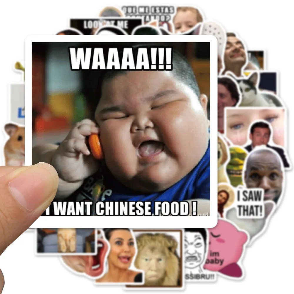 Funny Meme Stickers Set - Trendy Vinyl DIY Decor for Laptop, Phone Case, Notebook, Water Bottle, and Toys - Pack of 10/20/50/100pcs for Kids and Teens Description Image.This Product Can Be Found With The Tag Names Funny stickers laptop memes, Stickers phone case kids, Water bottle stickers waterproof meme, Waterproof vinyl stickers
