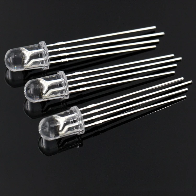 100PCS Light Emitting Diode 5mm RGB LED Common Cathode/Anode Tri-Color Diodes Transparent 5MM F5 Highlight for Arduino
