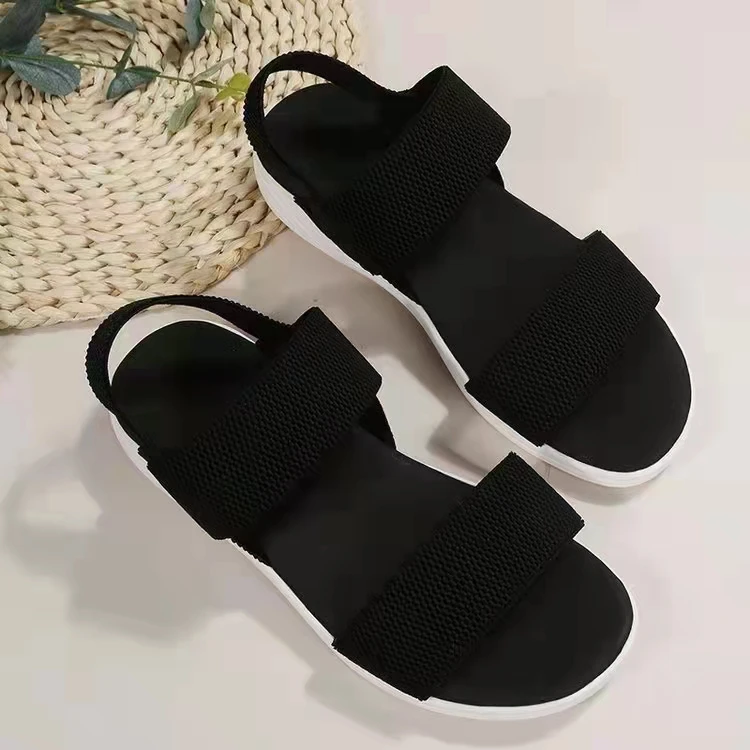 Chaussures été Bleu Sandales D'été Fermées Pour Fille - Mules Plates En Cuir Bleu - Confortables Et Tendance Chaussures été Décontractée
