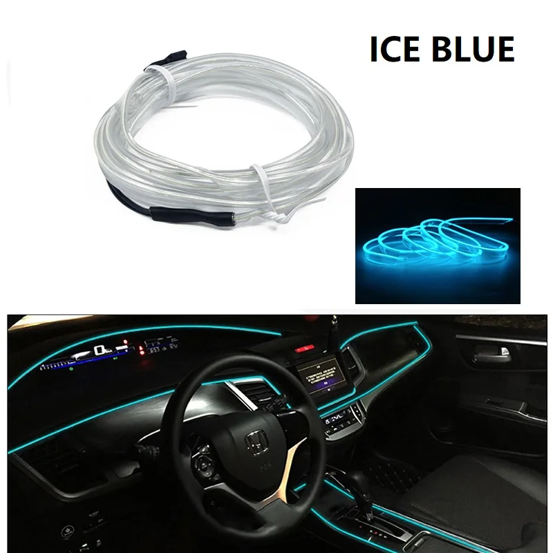 thumbnail image 1 of Tiras de lámparas decorativas para Interior de coche, lámpara de atmósfera, luz fría, consola de salpicadero, luces LED ambientales automáticas, 1/2/3/4/5M, 1 of 6
