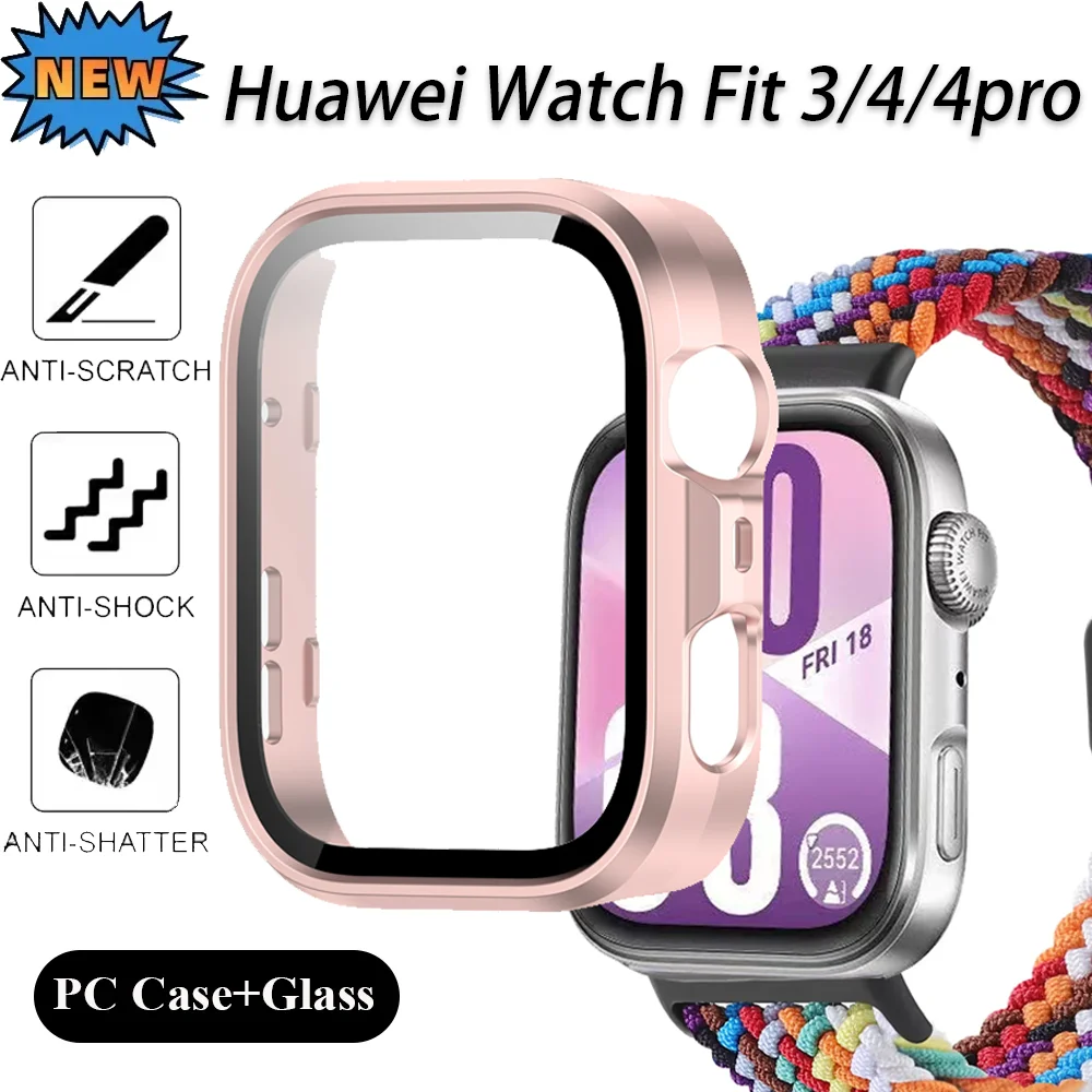 Premium Tempered Glass Protective Case: All-Around Shield for Huawei Watch Fit Series