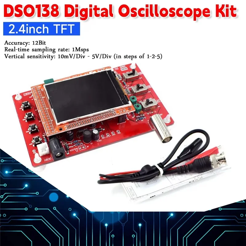 B92B-휴대용 DSO138 디지털 오실로스코프: 2.4인치 TFT 디스플레이, 1Msps, DIY 전자 학습 키트