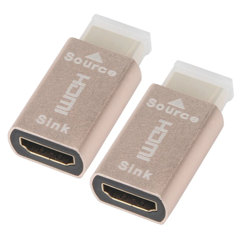 

2X Lock Screen Signal Holder KVM HDMI2.0 Virtual Adapter EDID DDC Dummy Plug For Display Emulator
