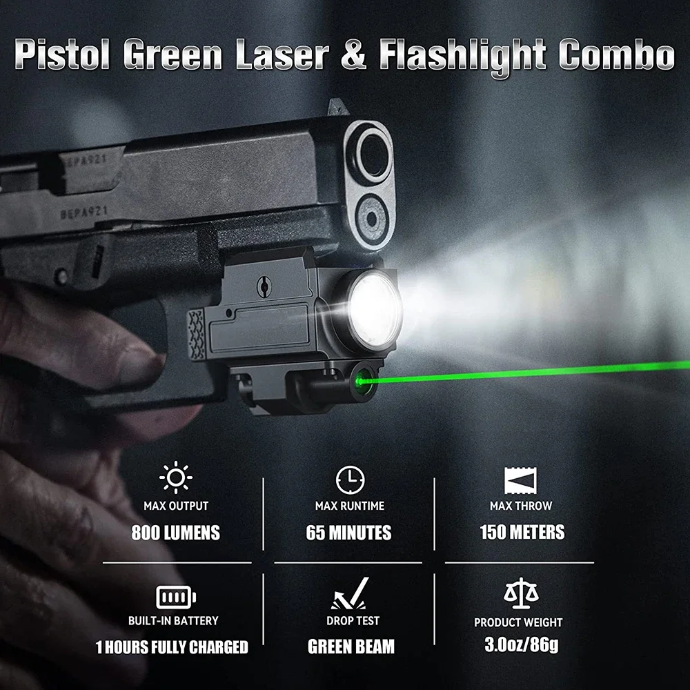 Description Picture 3 of item1000 Lumens Powerful Quick Tactical Flashlight Rechargeable Weaponlight with Laser Light for Quick Release 20mm Rail Mount
