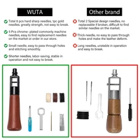 WUTA – Machine à coudre le cuir, Kit de fils de poinçon, couture rapide, outils d'artisanat du cuir, couture à main, cordonnier, outil de réparation de toile 3