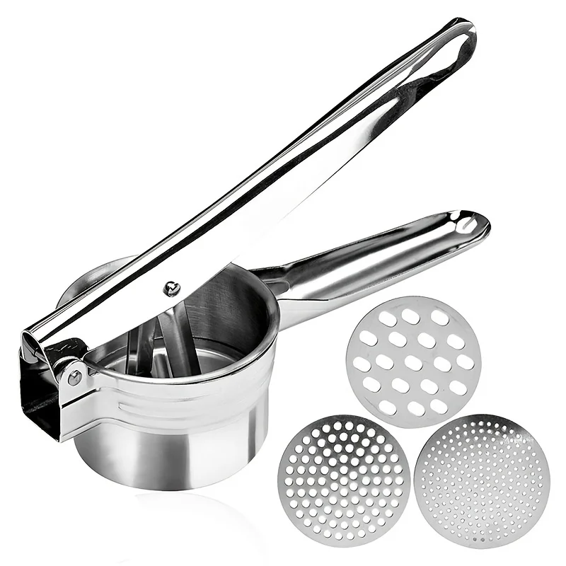 1pc Stainless Steel Potato Ricer, Manual Masher For Potatoes, Fruits, Vegetables, Yams, Squash, Baby Food And More