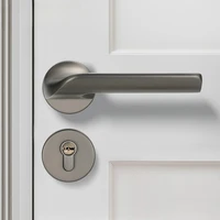 Serrure de porte de chambre moderne et minimaliste, silencieuse, pour intérieur, salle de bain, en bois, ensemble complet 1